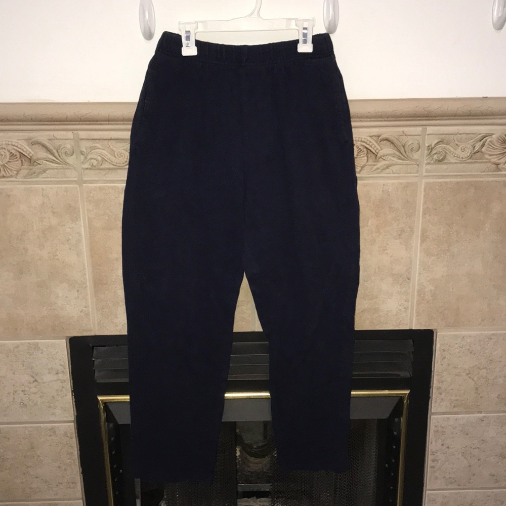 Pull on black exercise or lounge pants